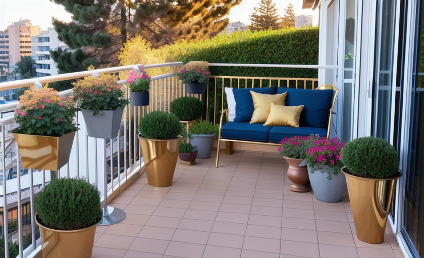 Balkon mit vielen Pflanzen