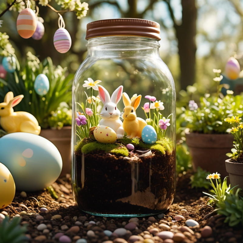 Flaschengarten als Ostergeschenk