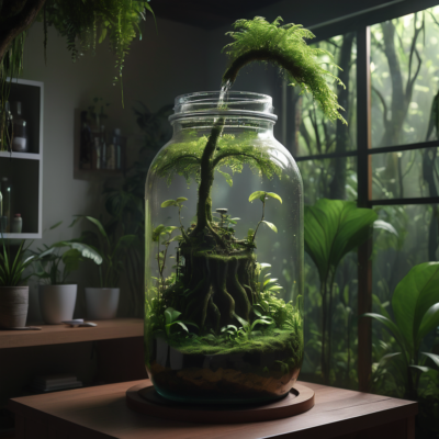 Eingewachsener Flaschengarten